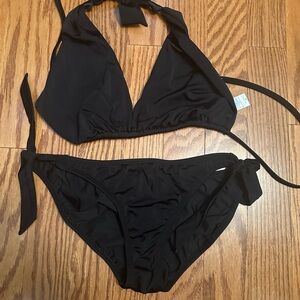 Black Halter Bikini Set